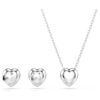 Conjunto Ariana Grande X Swarovski com cortes mistos, coração, branco, banhado a ródio