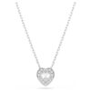 Conjunto Ariana Grande X Swarovski com cortes mistos, coração, branco, banhado a ródio