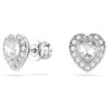 Conjunto Ariana Grande X Swarovski com cortes mistos, coração, branco, banhado a ródio