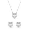 Conjunto Ariana Grande X Swarovski com cortes mistos, coração, branco, banhado a ródio