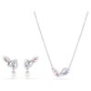 Conjunto Ariana Grande X Swarovski com cortes mistos, multicolorido, banhado a ródio