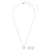Conjunto Ariana Grande X Swarovski com pérola de cristal, corte redondo, flor, branco, banhado a ródio