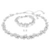 Conjunto Constella com cortes mistos, branco, banhado a ródio Conjunto Constella com cortes mistos, branco, banhado a ródio
