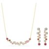 Conjunto Constella com cortes mistos, multicolorido, banhado a dourado Conjunto Constella com cortes mistos, multicolorido, banhado a dourado