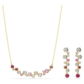 Conjunto Constella com cortes mistos, multicolorido, banhado a dourado
