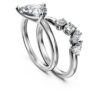 Conjunto de anéis Galaxy (2), diamantes cultivados em laboratório 1,4 ct no total, formato de pêra, ouro branco de 14K Conjunto de anéis Galaxy (2), diamantes cultivados em laboratório 1,4 ct no total, formato de pêra, ouro branco de 14K