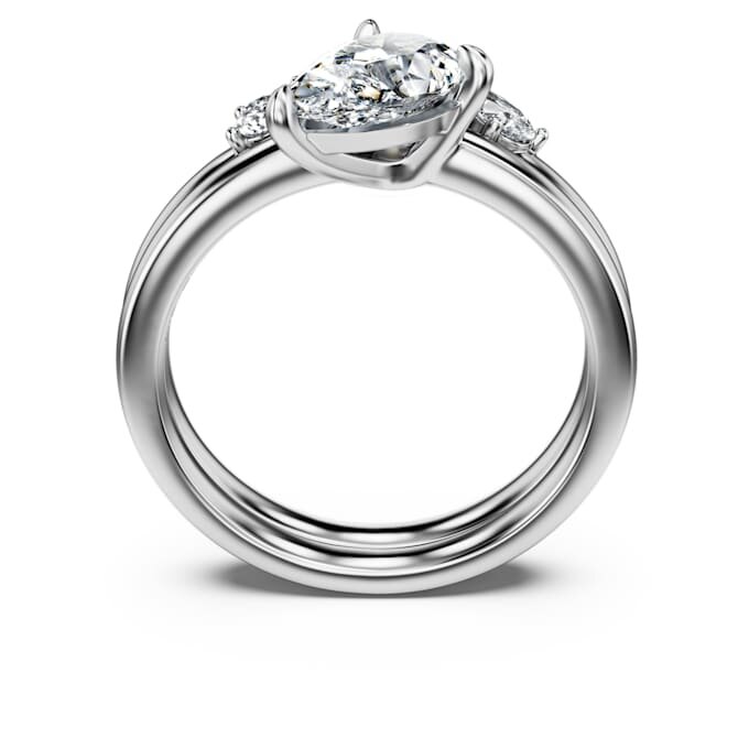 Conjunto de anéis Galaxy (2), diamantes cultivados em laboratório 1,4 ct no total, formato de pêra, ouro branco de 14K Conjunto de anéis Galaxy (2), diamantes cultivados em laboratório 1,4 ct no total, formato de pêra, ouro branco de 14K