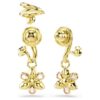 Conjunto de brincos Idyllia (3), cortes mistos, flor, multicolorido, banhado a dourado