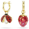 Conjunto de brincos pendentes Idyllia (3), joaninha, trevo, morango, multicoloridos, banhados a ouro