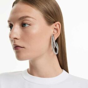 Conjunto de brincos tipo «ear cuff» da Coleção Vienna (3) Pena, Branco, com revestimento de ruténio
