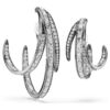 Conjunto de brincos tipo «ear cuff» da Coleção Vienna (3) Pena, Branco, com revestimento de ruténio Conjunto de brincos tipo «ear cuff» da Coleção Vienna (3) Pena, Branco, com revestimento de ruténio