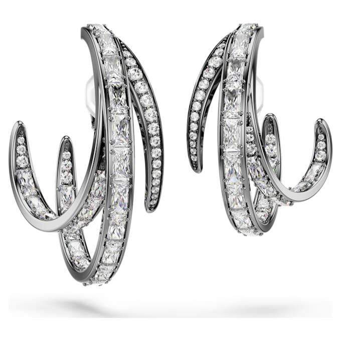 Conjunto de brincos tipo «ear cuff» da Coleção Vienna (3) Pena, Branco, com revestimento de ruténio Conjunto de brincos tipo «ear cuff» da Coleção Vienna (3) Pena, Branco, com revestimento de ruténio