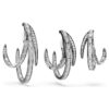 Conjunto de brincos tipo «ear cuff» da Coleção Vienna (3) Pena, Branco, com revestimento de ruténio Conjunto de brincos tipo «ear cuff» da Coleção Vienna (3) Pena, Branco, com revestimento de ruténio