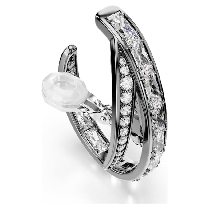 Conjunto de brincos tipo «ear cuff» da Coleção Vienna (3) Pena, Branco, com revestimento de ruténio Conjunto de brincos tipo «ear cuff» da Coleção Vienna (3) Pena, Branco, com revestimento de ruténio