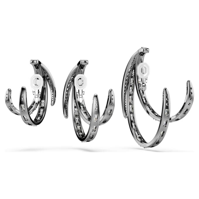 Conjunto de brincos tipo «ear cuff» da Coleção Vienna (3) Pena, Branco, com revestimento de ruténio Conjunto de brincos tipo «ear cuff» da Coleção Vienna (3) Pena, Branco, com revestimento de ruténio