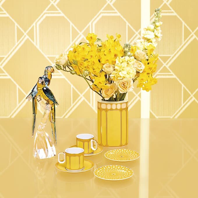 Prato Signum em porcelana, pequeno, amarelo Prato Signum em porcelana, pequeno, amarelo