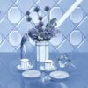 Chávena de café expresso Signum com pires, em porcelana, azul Chávena de café expresso Signum com pires, em porcelana, azul