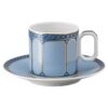 Chávena de café expresso Signum com pires, em porcelana, azul Chávena de café expresso Signum com pires, em porcelana, azul