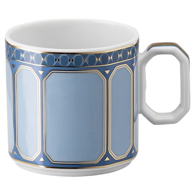 Chávena de café expresso Signum com pires, em porcelana, azul Chávena de café expresso Signum com pires, em porcelana, azul