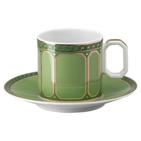 Chávena de café expresso Signum com pires, em porcelana, verde