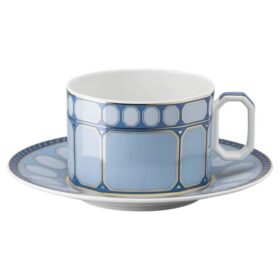 Chávena com pires Signum em porcelana, azul