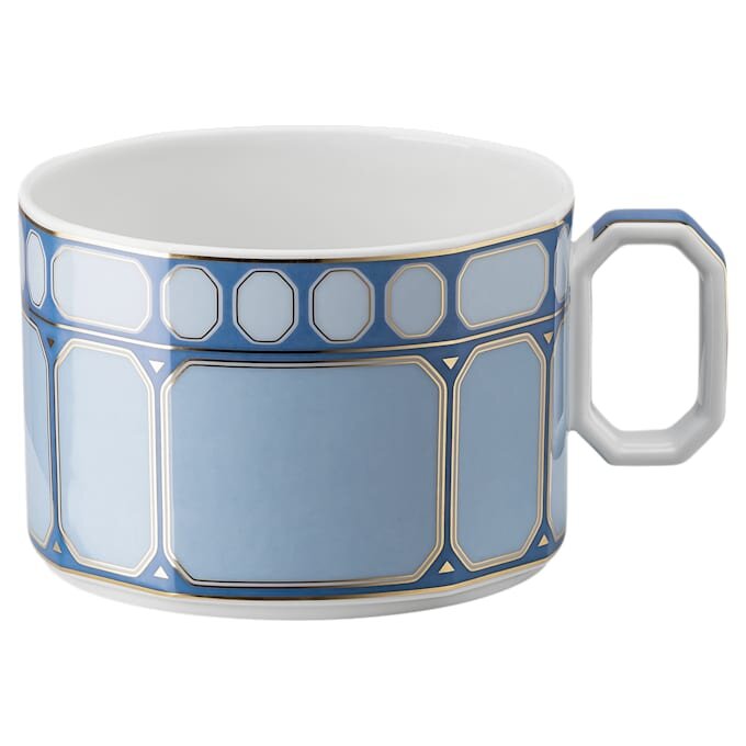 Chávena com pires Signum em porcelana, azul Chávena com pires Signum em porcelana, azul