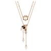 Conjunto de colares Dragão e Fênix (2), pérola de cristal, garra de dragão, branco, banhado a ouro rosa