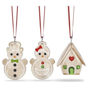 Conjunto de enfeites de Natal «Holiday Cheers» com motivos de pão de gengibre