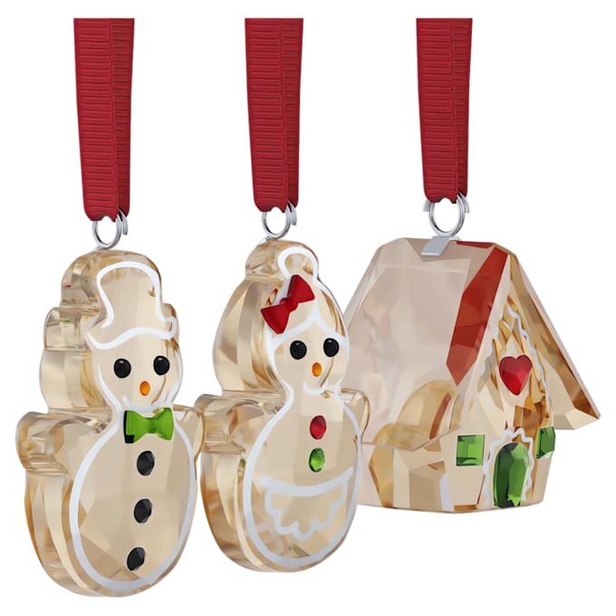 Conjunto de enfeites de Natal «Holiday Cheers» com motivos de pão de gengibre Conjunto de enfeites de Natal «Holiday Cheers» com motivos de pão de gengibre