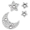 Conjunto de joias corporais (4), Lua e Estrela, Branco Conjunto de joias corporais (4), Lua e Estrela, Branco