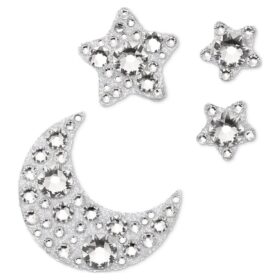 Conjunto de joias corporais (4), Lua e Estrela, Branco