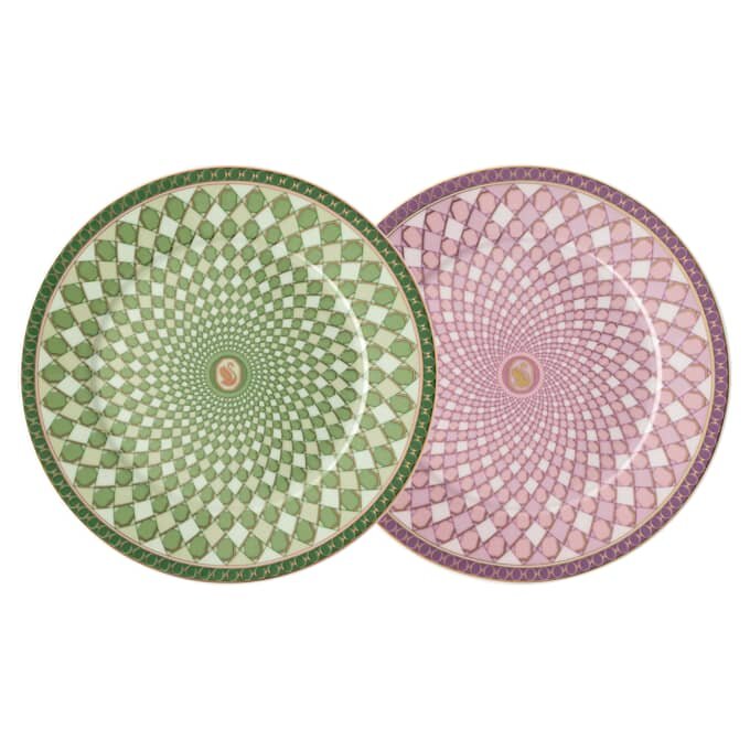 Conjunto de pratos Signum em porcelana, tamanho médio, multicolorido Conjunto de pratos Signum em porcelana, tamanho médio, multicolorido