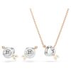 Conjunto Idyllia com cortes mistos, coração com flecha, banhado a ouro branco e rosa Conjunto Idyllia com cortes mistos, coração com flecha, banhado a ouro branco e rosa