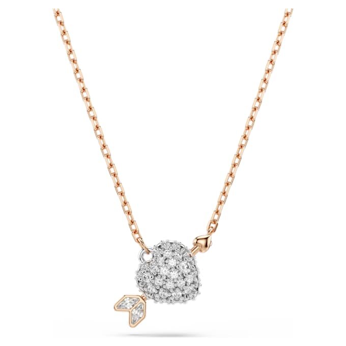 Conjunto Idyllia com cortes mistos, coração com flecha, banhado a ouro branco e rosa Conjunto Idyllia com cortes mistos, coração com flecha, banhado a ouro branco e rosa