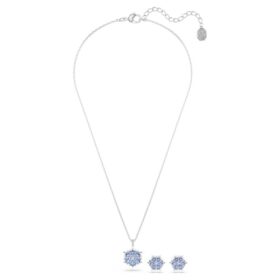 Conjunto Magic Floco de Neve, Azul, Banhado a Ródio