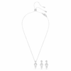 Conjunto Mesmera com corte em pêra, corte redondo, branco, banhado a ródio Conjunto Mesmera com corte em pêra, corte redondo, branco, banhado a ródio