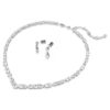 Conjunto Mesmera com cortes mistos, branco, banhado a ródio Conjunto Mesmera com cortes mistos, branco, banhado a ródio