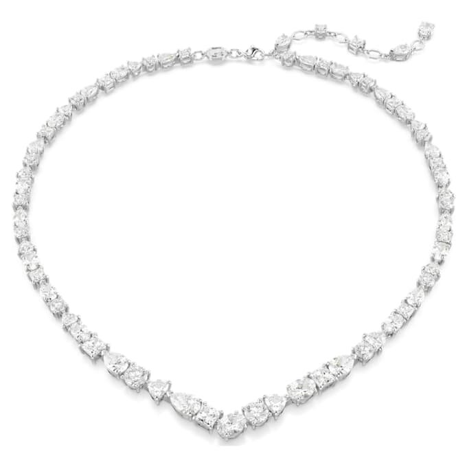Conjunto Mesmera com cortes mistos, branco, banhado a ródio Conjunto Mesmera com cortes mistos, branco, banhado a ródio