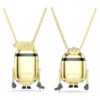 Conjunto Minions James e Henry com pavé, multicolorido, banhado a dourado Conjunto Minions James e Henry com pavé, multicolorido, banhado a dourado