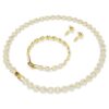 Conjunto Una Angelic (3), corte redondo, branco, banhado a dourado