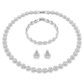 Conjunto Una Angelic (3), corte redondo, branco, banhado a ródio