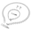 Conjunto Una Angelic (3), corte redondo, branco, banhado a ródio