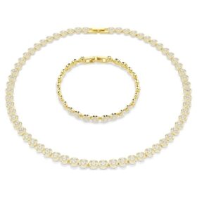 Conjunto Una Angelic, corte redondo, branco, banhado a dourado