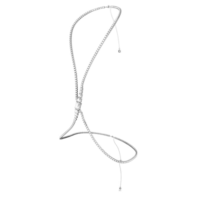 Corrente corporal Millenia com cristais de corte quadrado, branca, banhada a ródio Corrente corporal Millenia com cristais de corte quadrado, branca, banhada a ródio