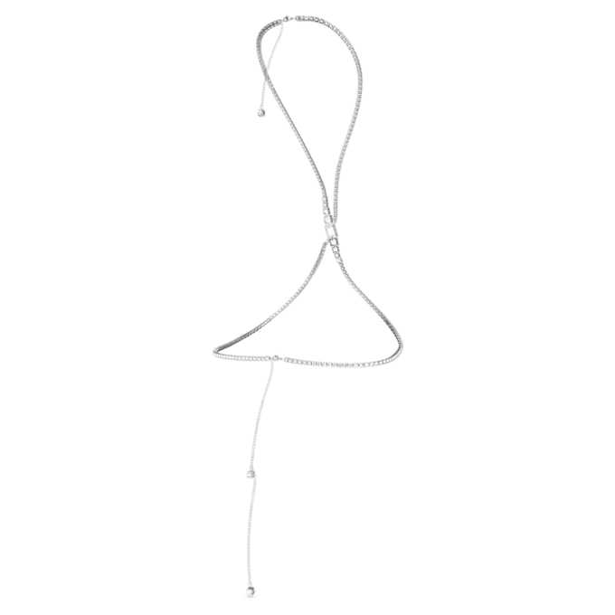 Corrente corporal Millenia com cristais de corte quadrado, branca, banhada a ródio Corrente corporal Millenia com cristais de corte quadrado, branca, banhada a ródio