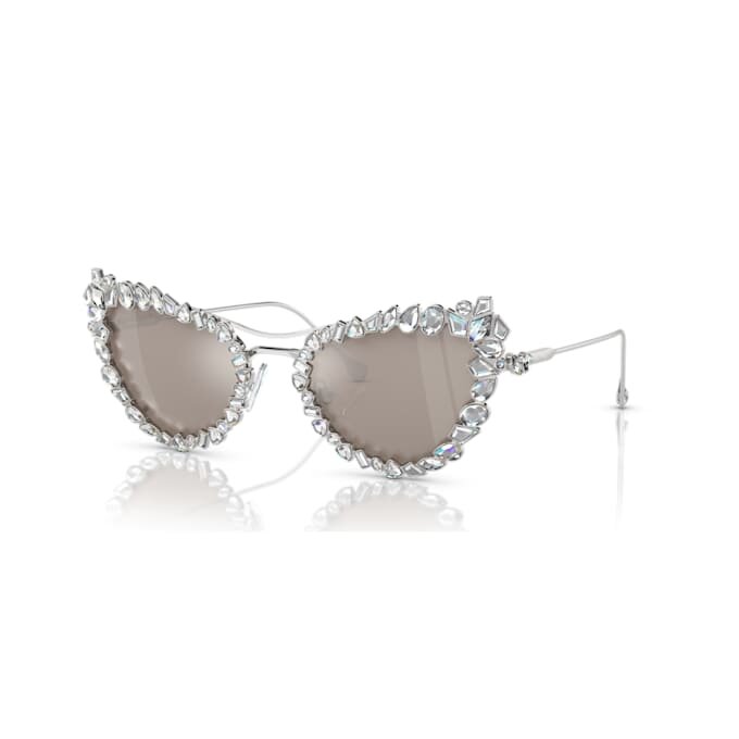 Óculos de sol clip-on 2 em 1, estilo marcante, formato «olho de gato», Sk7011, branco Óculos de sol clip-on 2 em 1, estilo marcante, formato «olho de gato», Sk7011, branco