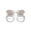 Óculos de sol clip-on 2 em 1, estilo marcante, formato «olho de gato», Sk7011, branco Óculos de sol clip-on 2 em 1, estilo marcante, formato «olho de gato», Sk7011, branco