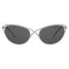 Óculos de sol com formato «Cat-Eye», Sk7025, tom prateado Óculos de sol com formato «Cat-Eye», Sk7025, tom prateado