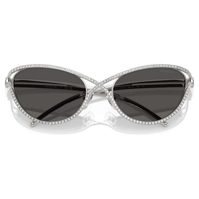 Óculos de sol com formato «Cat-Eye», Sk7025, tom prateado Óculos de sol com formato «Cat-Eye», Sk7025, tom prateado