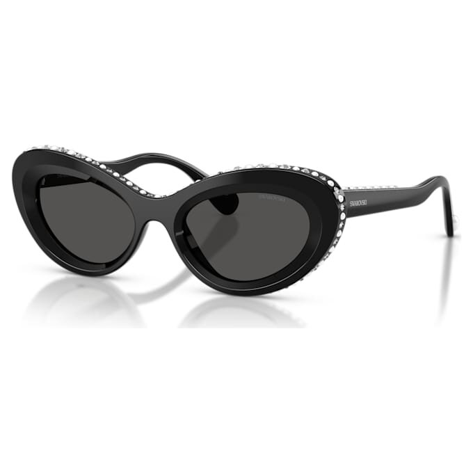 Óculos de sol com formato «olho de gato», Sk6061U, pretos Óculos de sol com formato «olho de gato», Sk6061U, pretos